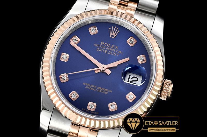 RDJ0266B - DateJust Jub Flt RGSS Dark Blue Diam BP A3135 Mod - 01.jpg